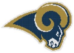 Los Angeles Rams Old School Logo Counted Cross Stitch Pattern