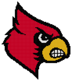 Louisville Cardinals Logo Counted Cross Stitch Pattern