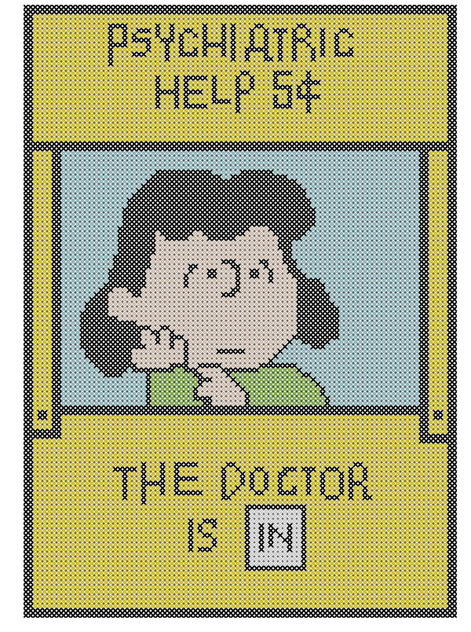 Lucy the Psychologist Counted Cross Stitch Pattern - Image 3