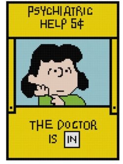 Lucy the Psychologist Counted Cross Stitch Pattern
