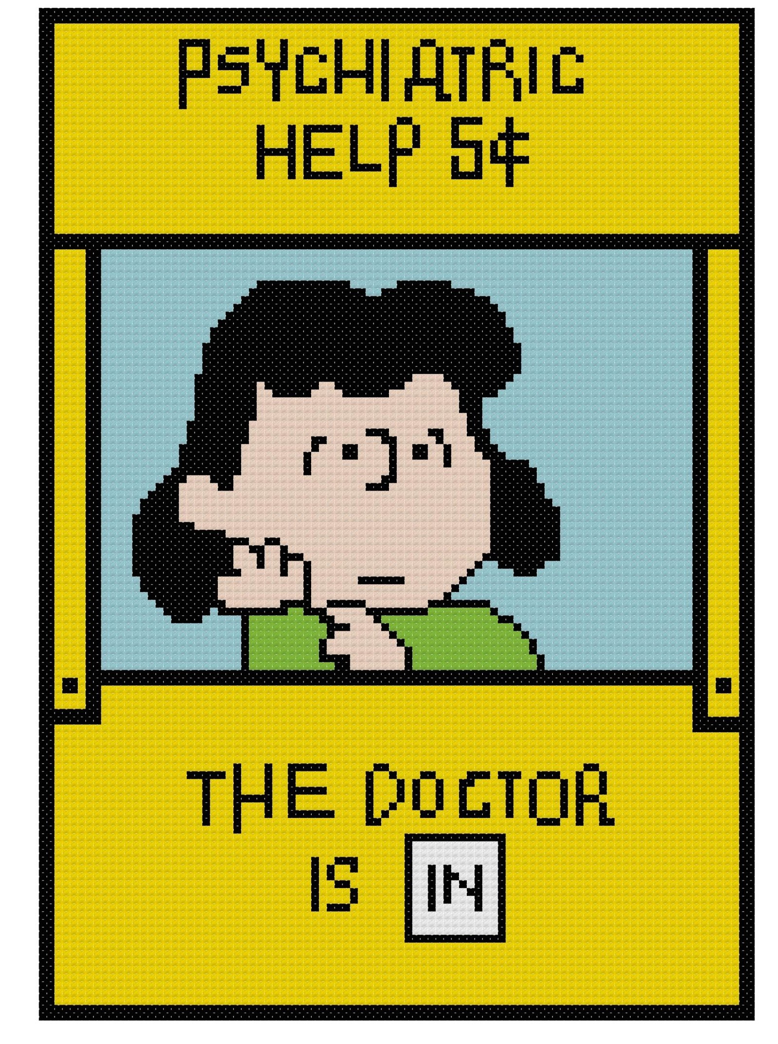 Lucy the Psychologist Counted Cross Stitch Pattern