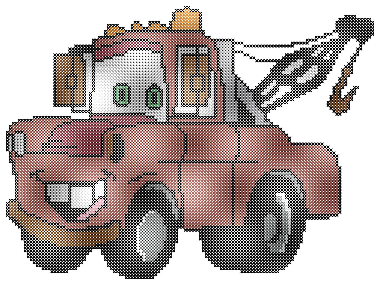 Tow Mater from Cars Counted Cross Stitch Pattern - Image 3