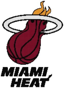 Miami Heat Logo Counted Cross Stitch Pattern