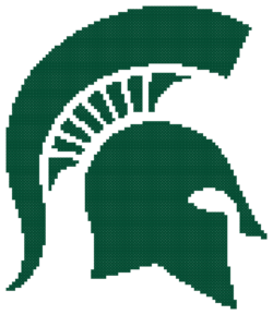 Michigan State Spartans Logo Counted Cross Stitch Pattern