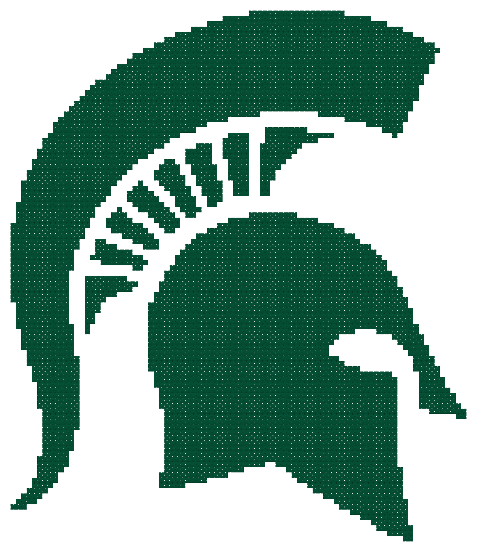 Michigan State Spartans Logo Counted Cross Stitch Pattern