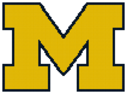 Michigan Wolverines Logo Counted Cross Stitch Pattern