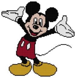 Mickey Mouse Counted Cross Stitch Pattern
