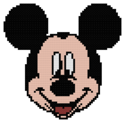 Mickey Mouse Face Counted Cross Stitch Pattern