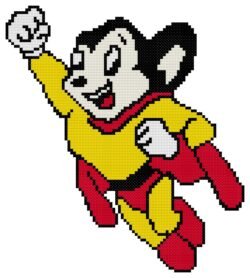 Mighty Mouse Counted Cross Stitch Pattern