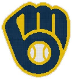 Milwaukee Brewers Logo Counted Cross Stitch Pattern