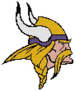 Minnesota Vikings Logo Counted Cross Stitch Pattern