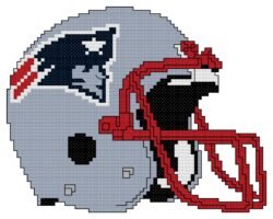 New England Patriots Helmet Counted Cross Stitch Pattern