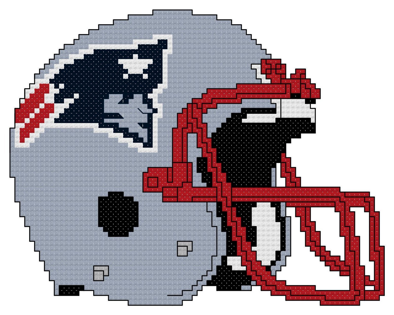 New England Patriots Helmet Counted Cross Stitch Pattern