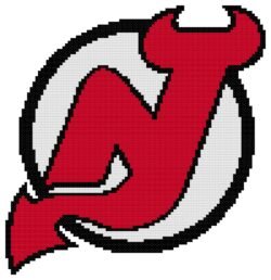 New Jersey Devils Logo Counted Cross Stitch Pattern