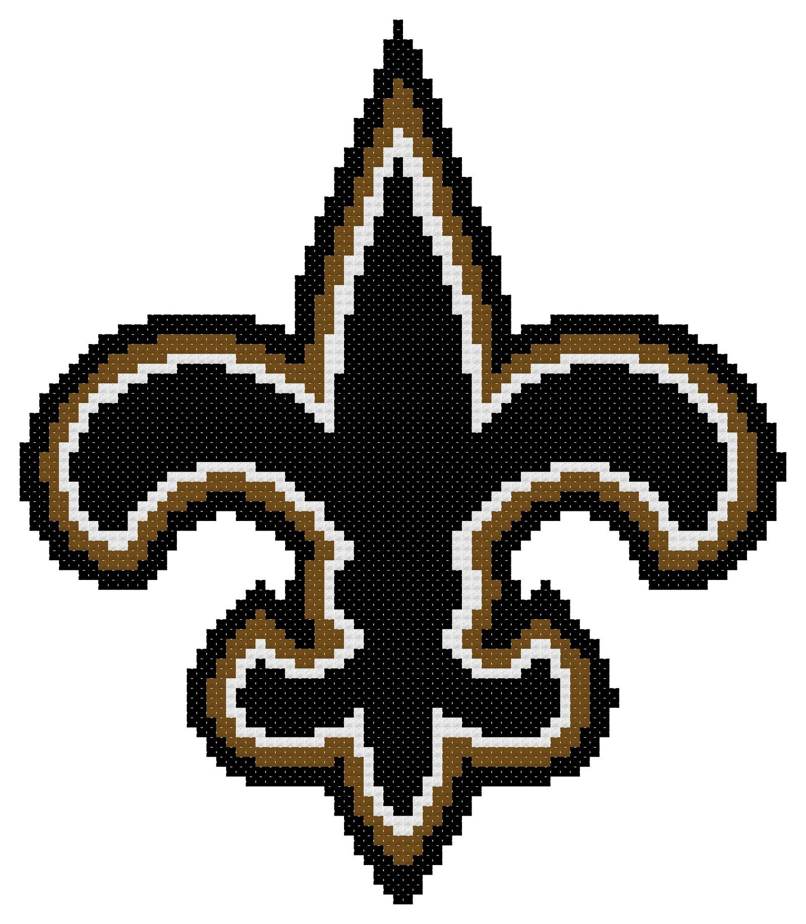 New Orleans Saints Logo Counted Cross Stitch Pattern