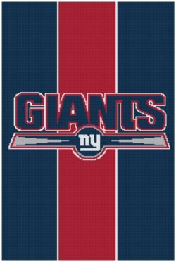 New York Giants Banner Counted Cross Stitch Pattern