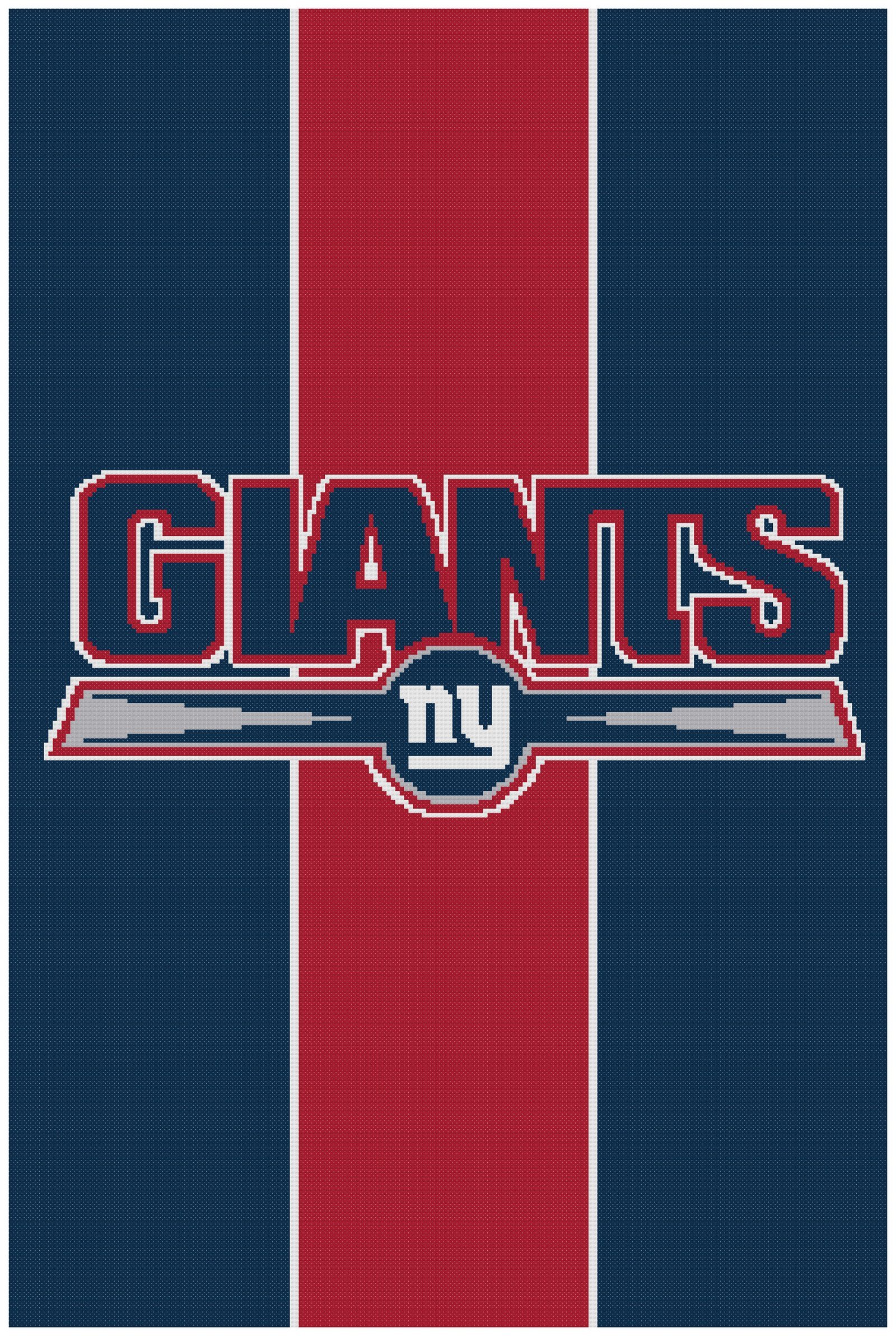 New York Giants Banner Counted Cross Stitch Pattern