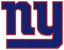 New York Giants Logo Counted Cross Stitch Pattern