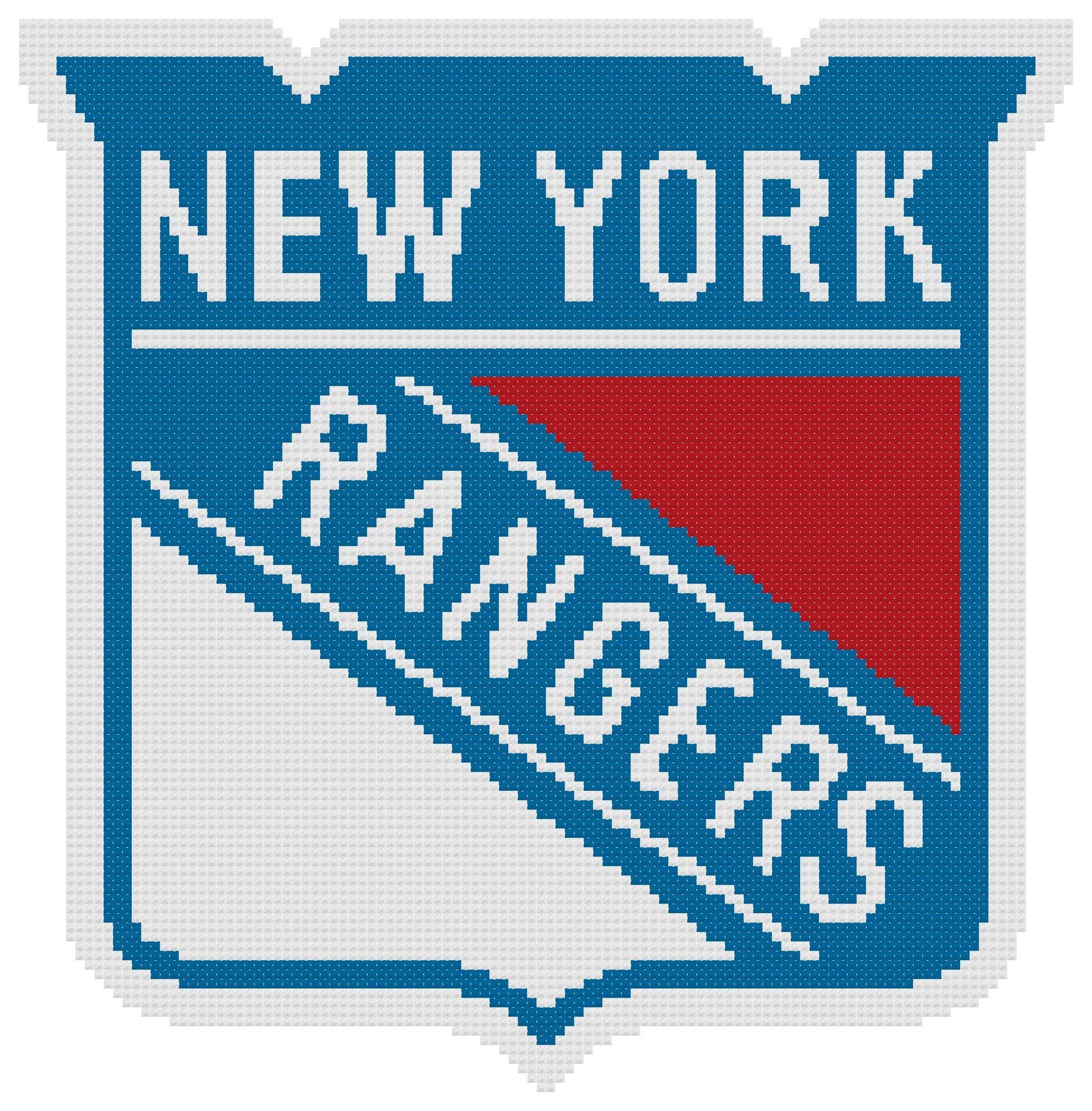 New York Rangers Logo Counted Cross Stitch Pattern
