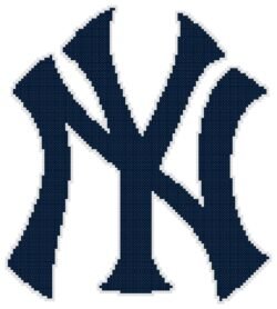 New York Yankees Logo Counted Cross Stitch Pattern