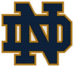 Notre Dame Fighting Irish Logo Counted Cross Stitch Pattern