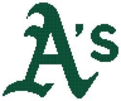 Oakland A's Logo Counted Cross Stitch Pattern