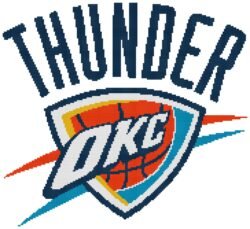 Oklahoma City Thunder Logo Counted Cross Stitch Pattern