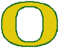 Oregon Ducks Logo Counted Cross Stitch Pattern