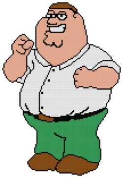 Peter Griffin from Family Guy Counted Cross Stitch Pattern