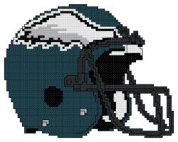 Philadelphia Eagles Helmet Counted Cross Stitch Pattern