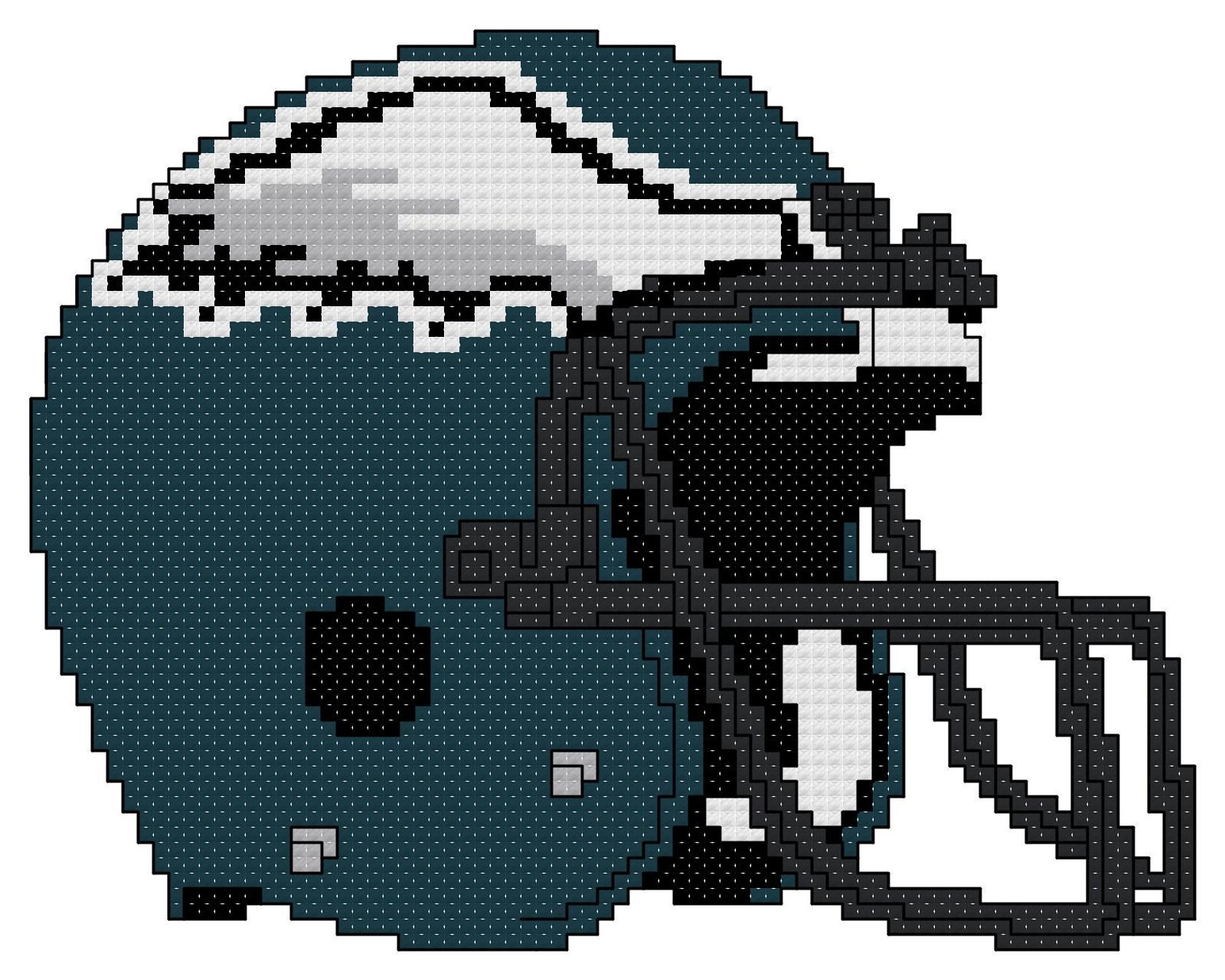 Philadelphia Eagles Helmet Counted Cross Stitch Pattern