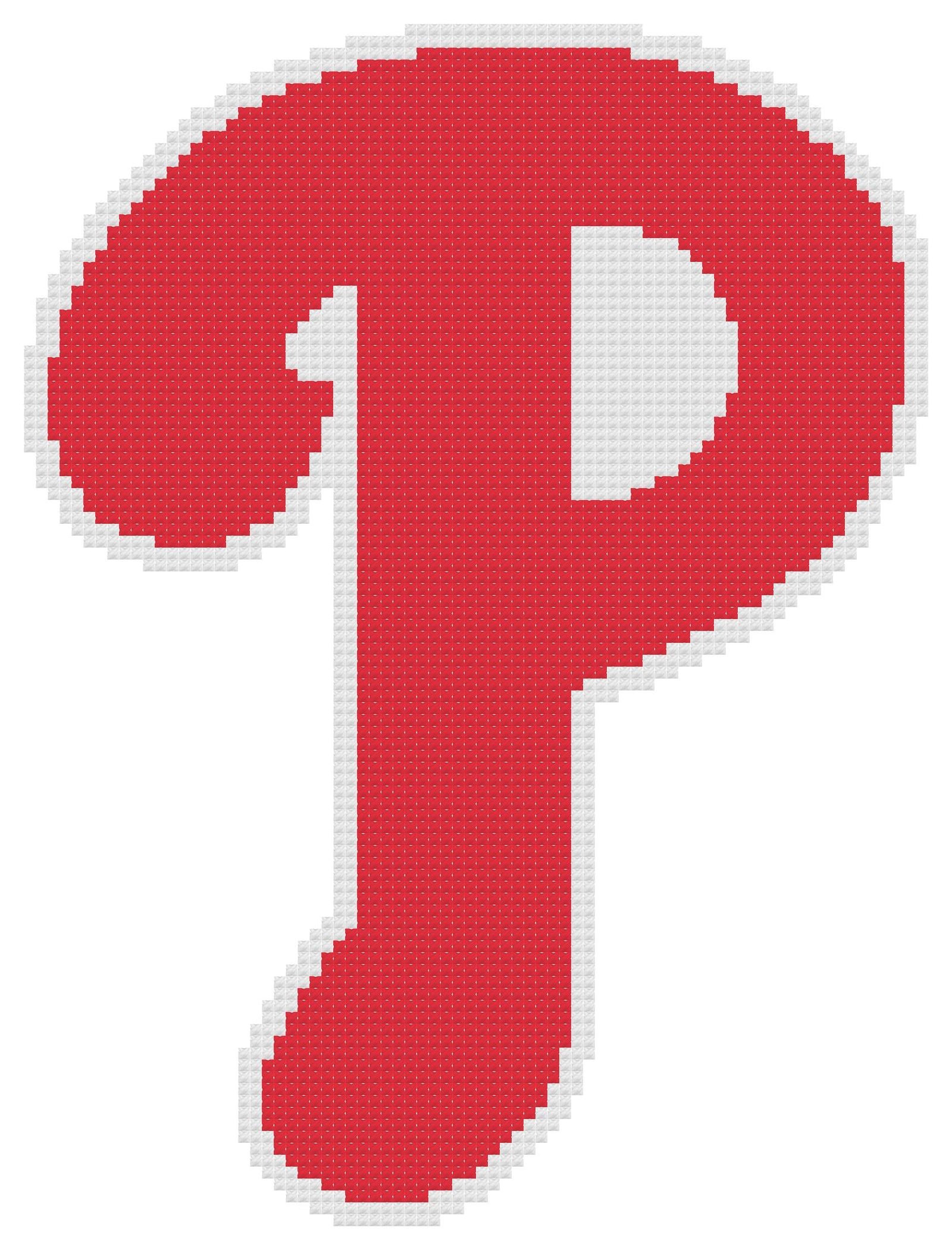 Philadelphia Phillies Logo Counted Cross Stitch Pattern