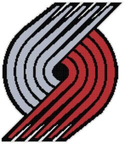 Portland Trailblazers Logo Counted Cross Stitch Pattern