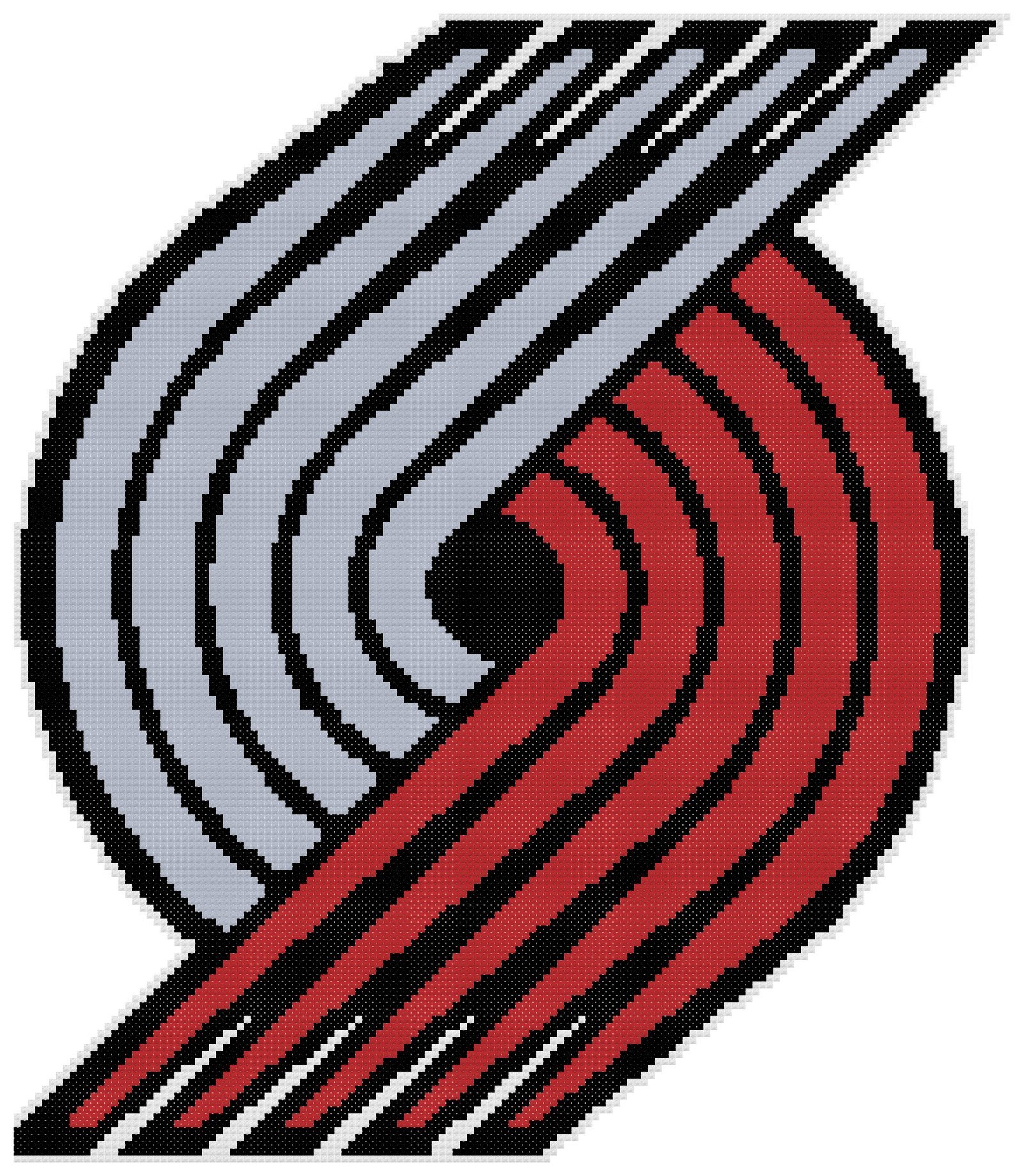 Portland Trailblazers Logo Counted Cross Stitch Pattern