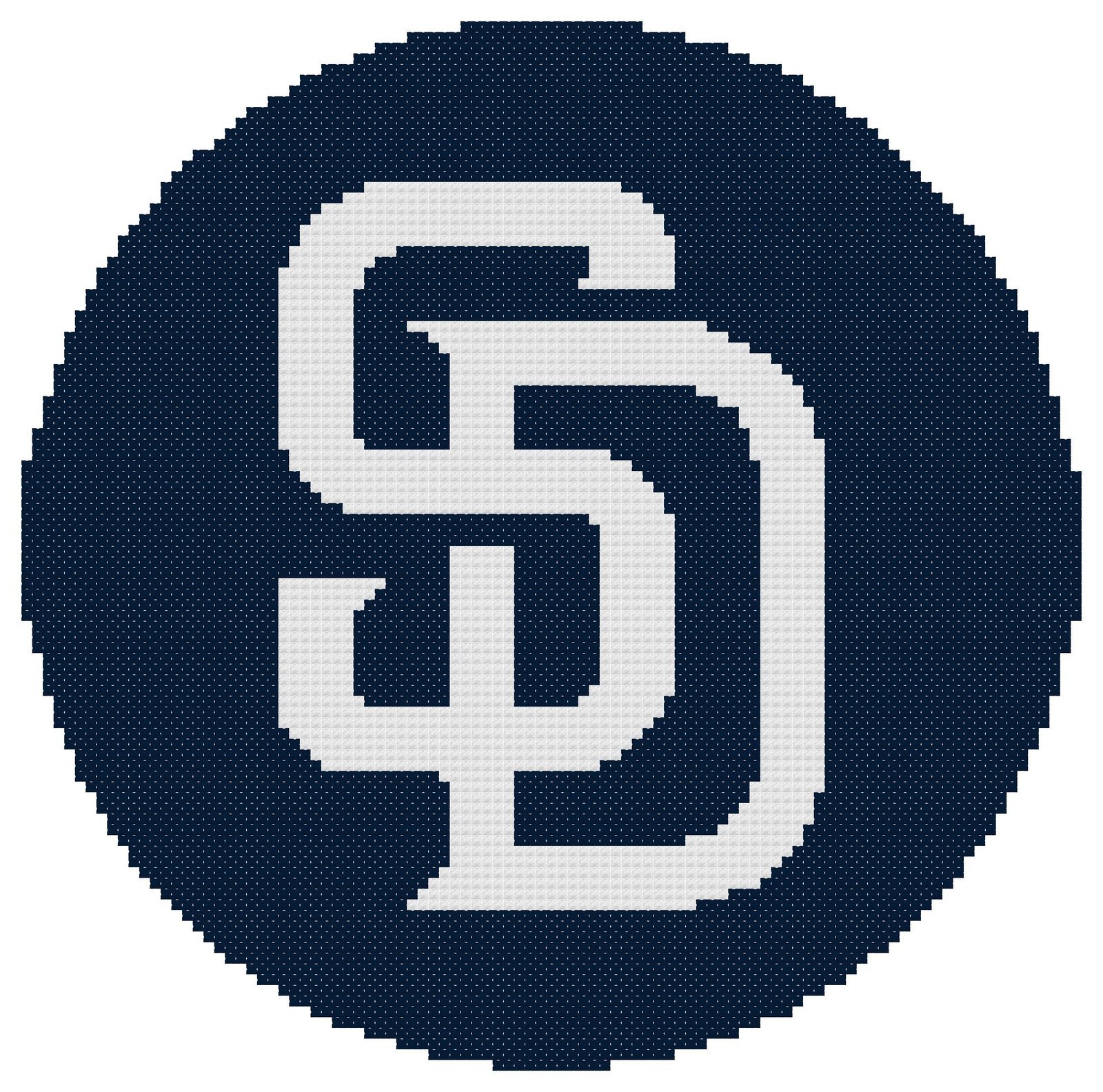 San Diego Padres Logo Counted Cross Stitch Pattern