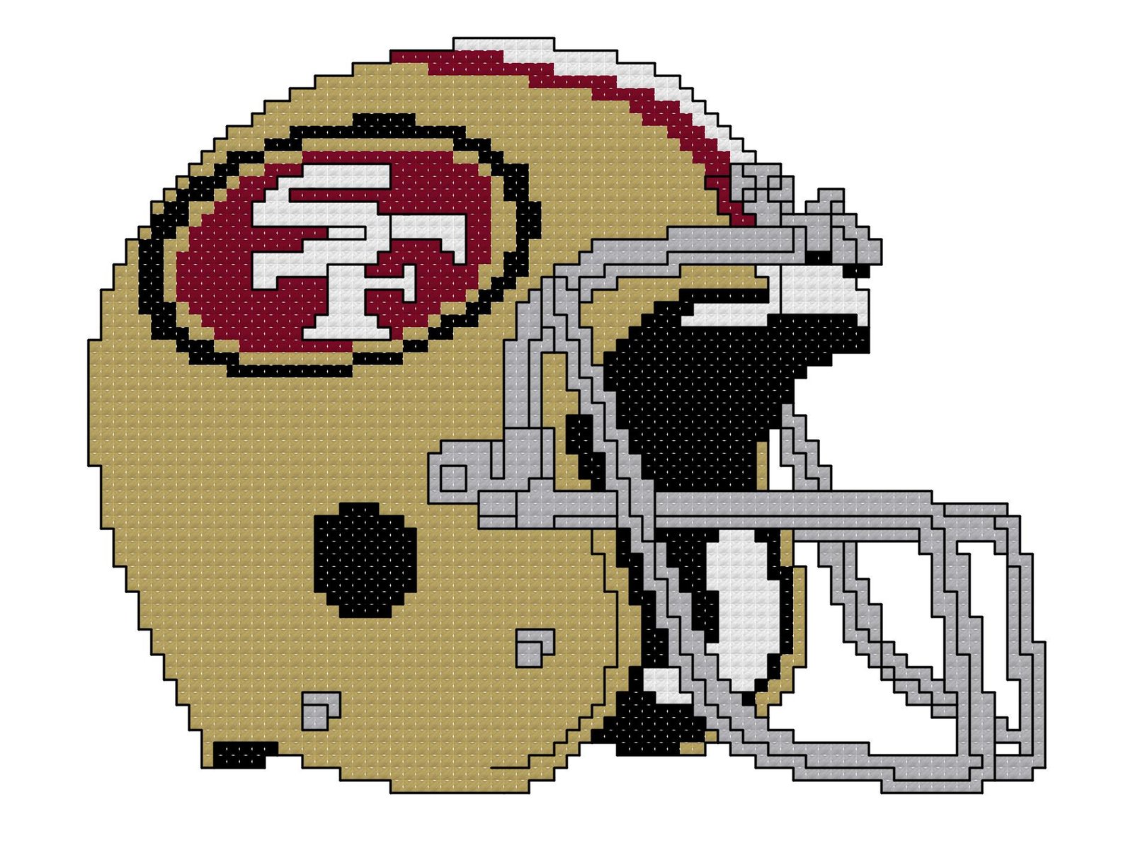 San Francisco 49ers Helmet Counted Cross Stitch Pattern