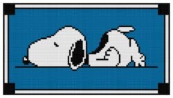 Sleeping Snoopy from Peanuts Counted Cross Stitch Pattern