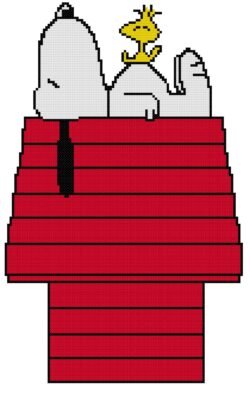 Snoopy and Woodstock from Peanuts Counted Cross Stitch Pattern