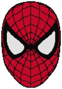 Spiderman Face Counted Cross Stitch Pattern