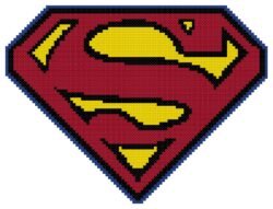 Superman Logo Counted Cross Stitch Pattern