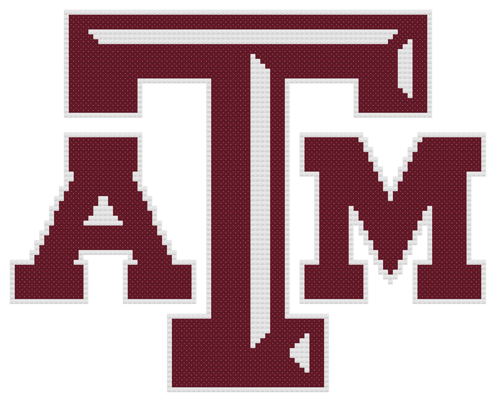 Texas A&M Aggies Logo Counted Cross Stitch Pattern