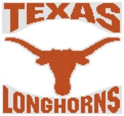 Texas Longhorns Logo With Script Counted Cross Stitch Pattern