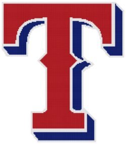 Texas Rangers Logo Counted Cross Stitch Pattern
