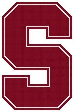 Stanford Cardinal Logo Counted Cross Stitch Pattern