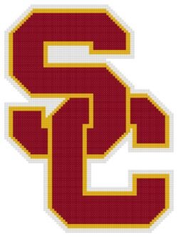 University of Southern California (USC) Logo Counted Cross Stitch Pattern