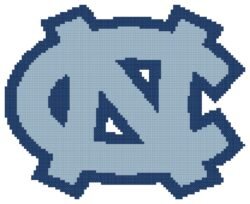 North Carolina Tarheels Logo Counted Cross Stitch Pattern