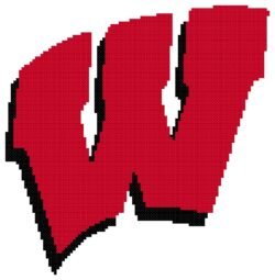 Wisconsin Badgers Logo Counted Cross Stitch Pattern