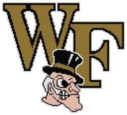 Wake Forest Demon Deacons Logo Counted Cross Stitch Pattern