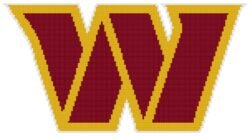 Washington Commanders Logo Counted Cross Stitch Pattern