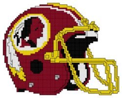 Washington Redskins Helmet Counted Cross Stitch Pattern